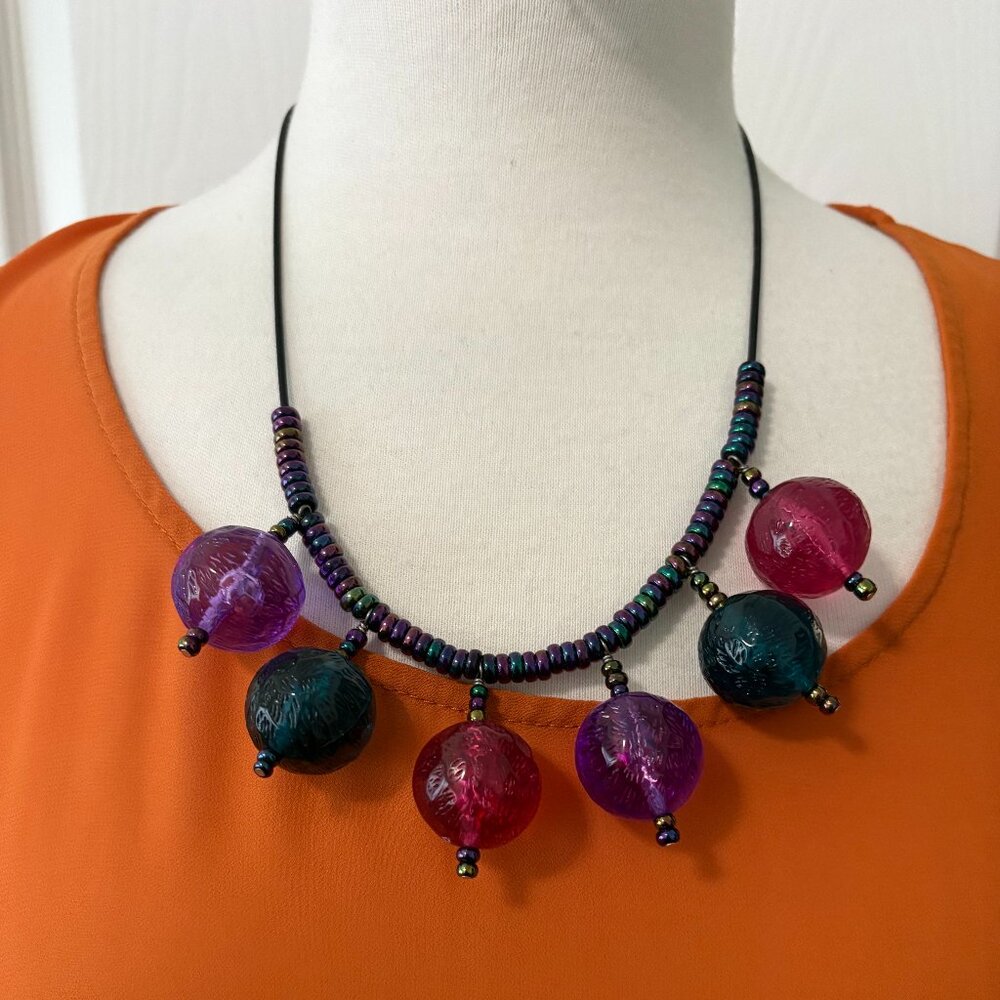 Colorful Acrylic Ball Necklace 20 Inches